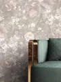 Produktbild: Newroom Tapete Braun Grau Vlies Blumen Rosen - Romantisch Floral 3D Optik für Schlafzimmer Wohnzimmer