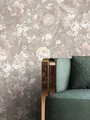 Produktbild: NEWROOM Vliestapete Braun Grau Blumen Rosen Romantisch Floral Schlafzimmer Edel
