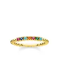 Produktbild: THOMAS SABO Ring Kugeln farbige Steine gold vergoldetes Silber TR2323-488-7-52