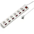 Produktbild: HAMA 6er Steckdosenleiste XL mit Überspannungsschutz einzeln schaltbar weiß