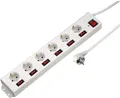 Produktbild: Hama Steckdosenleiste Mehrfachsteckdose 6-fach 90-Grad Überspannungsschutz weiß