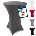 Produktbild: Blumtal Stretch Stehtisch Hussen Bügelfrei - Oeko -TEX zertifizierte Tischhussen für Stehtische Ø 70 – 75 cm - Verstärkung im Fußbereich - waschmaschinengeeignet - Anthrazit