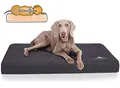 Produktbild: Knuffelwuff Orthopädische Hundematte Juna Hundebett aus laser gestepptem Kunstleder waschbar Hunde ortho orthopädisch memory 78x65cm Schwarz