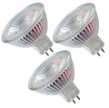 Produktbild: Trango 3er Set MR16-NT3 LED Leuchtmittel mit MR16 Fassung zum Austausch herkömmlicher Halogen Leuchtmittel MR16 I GU5.3 I G4 12 Volt 3000K warmweiß Glühlampe, Reflektor Lampe, LED Birnen