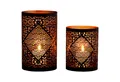 Produktbild: Marrakesch Orient & Mediterran Interior Teelichthalter 2er Set Orientalische Deko Windlicht Teelichthalter Yazim Schwarz, Handarbeit