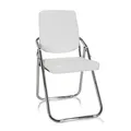 Produktbild: hjh OFFICE 706302 Konferenzstuhl klappbar ESTO Kunstleder Besucherstuhl, Klappstuhl vielseitig einsetzbar, Weiß