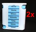 Produktbild: 2x 7 Tage Pillendose - Tablettenbox - Pillenbox - Tablettendose - Tablettenturm