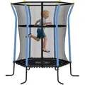 Produktbild: Homcom - Kinder Trampolin Ø163,5 Cm, Indoor Trampolin Mit Sicherheitsnetz Randabdeckung Gummiseil, Kindertrampolin Bis 50 Kg, Für Kinder 3-10 Jahre Blau