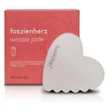 Produktbild: faszieology® Faszienherz [aus weißer Jade] - handgeschliffener Gua Sha Stein für Gesicht & Körper - wohltuende Faszien-Massage & Lymphdrainage