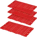 Produktbild: 4x Bodenrost aus Kunststoff (PE-HD), LxBxH 800x400x25 mm (rot)