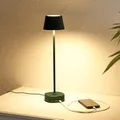 Produktbild: Northpoint LED Akku Tischlampe mit Ladestation max. 45cm hoch mit 3000mAh Akku 200lm warmweißes Licht (3000K) stufenlos dimmbar für Innen und Außen olivegrün