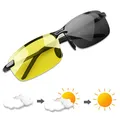 Produktbild: YIMI Herren Photochromatisch Sportbrille Polarisiert Rechteckig Sonnenbrille Al-Mg Metallrahmen Fahrer Anti Reflexbeschichtung 100% UVA UVB Schutz für Golf, Angeln, Autofahren, Outdoor