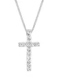 Produktbild: Elli Kette mit Anhänger Kreuz Kristalle Weiß 925 Sterling Silber, Kreuz