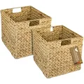 Produktbild: 37240-S2 Aufbewahrungskorb geflochten aus Wasserhyazinthe, 2er Set, passend für Kallax - HMF