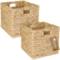 Produktbild: HMF Aufbewahrungskorb, Korb geflochten aus Wasserhyazinthe Seegras | 2er Set | passend für Kallax | 32 x 34,5 x 32 cm
