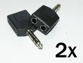 Produktbild: 2x Klinken Stecker 6,3 mm / 2x Kupplung 6,3 mm - Kopfhörer - Y - Adapter