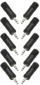 Produktbild: 10x Klinken Stecker 3,5 mm / Kupplung 6,3 mm Kopfhörer- Adapter