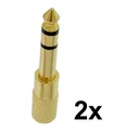 Produktbild: 2x Stereo Klinkenadapter 6,3mm / 3,5mm - Stecker Kupplung VERGOLDET