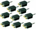 Produktbild: 10x Adapter Klinken 3,5mm stereo / Cinch -Stecker Buchse