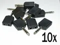 Produktbild: 10 x Y-Kopfhöreradapter - Klinkenstecker 6,3mm / 2x Buchse 6,3mm - Stereo