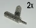 Produktbild: 2x Klinken Stecker 3,5 mm / Kupplung 6,3 mm Kopfhörer- Adapter METALL