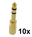 Produktbild: 10x Klinkenadapter 6,3mm / 3,5mm - Stecker Kupplung VERGOLDET - Kopfhöreradapter