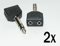 Produktbild: 2x Stereo Y - Klinkenadapter 6,3mm / 3,5mm - Stecker 2x Kupplung - Audioadapter