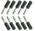 Produktbild: 10 x Stereo Klinkenadapter 6,3mm / 3,5mm - Stecker Kupplung - Audioadapter