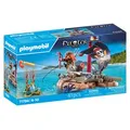 Produktbild: PLAYMOBIL Pirates Schatzbergung auf Piratenfloss, Pirat, 4 Jahr(e), Mehrfarbig, Kunststoff - Blau