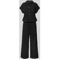 Produktbild: OPUS Jumpsuit mit Strukturmuster Modell 'Melti polo' in BLACK, Größe 40