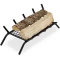 Produktbild: Relaxdays Kaminrost, Eckig, Stahl, Kamin & Grillkamin, Massiv & Robust, Feuerrost Mit Füßen, Hbt: 16x58x28 Cm, Schwarz