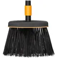 Produktbild: Fiskars QuikFit Kehrbesen, Laub Besen, Haushaltsbesen, Werkzeugkopf, Gartenzubehör, Kunststoff, Schwarz / Orange, 29 cm, 1001415