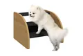 Produktbild: PawHut Haustiertreppe 3-stufige Hunderampe Katzentreppe für Kleine Hunde bis 10 kg (Haustierrampe, 1-St., Haustierleiter), Eiche+Schwarz 38,5 x 38,5 x 30 cm