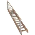 Produktbild: Treppe Mykonos Eiche Gerade Design-Geländer-Holzstäbe FSC®