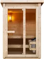 Produktbild: Sanotechnik Saunahaus Außensauna HELSINKI, BxTxH: 165 x 175 x 218,9 cm, 3,8 mm, inkl. Saunaofen und -steine
