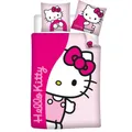 Produktbild: Aymax Bettwäsche-Set Hello Kitty aus Flanell, 100% Baumwolle, Wendebettbezug 140 x 200 cm + Kopfkissenbezug 65 x 65 cm