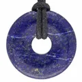 Produktbild: Lapislazuli Donut 30 mm Anhänger mit Baumwollband | Edelsteinschmuck
