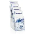 Produktbild: taymar 4C110 Prospekthalter/Flyerhalter 4 Fächer DIN Lang (DL), Polystyrol, Transparent