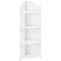 Produktbild: en.casa Eckregal, »Bjurholm« mit 4 Ebenen WPC 90 x 28 x 28 cm Weiß weiß