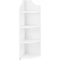 Produktbild: Eckregal ‘Bjurholm’ mit 4 Ebenen WPC 90 x 28 x 28 cm Weiß - Weiß
