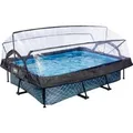 Produktbild: EXIT Stone Pool Grau 220 x 150 x 65 cm m. Filterpumpe u. Abdeckung
