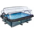 Produktbild: Exit Stone Pool 220x150x65cm Mit Filterpumpe Und Abdeckung - Grau