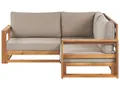Produktbild: Lounge Ecksofa Zertifiziertes Akazienholz heller Holzfarbton 2-Sitzer Auflagen t