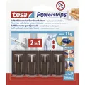 Produktbild: Tesa - Gardinenhaken Powerstrip 4er-Set, braun Powerstrip