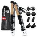 Produktbild: ALPIN LOACKER Wanderstöcke faltbar Carbon mit Korkgriff I Nordic Walking Stöcke Damen I Leichte Faltbare Trekkingstöcke Teleskop für Bergsport, 115-135 cm