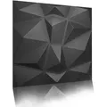 Produktbild: 3D Paneele Wandpaneele Polystyrol XPS – Styropor Verkleidung für Wand & Decke – 50x50 cm (0,25 m2) – Leicht, Flexibel & Einfach zu Montieren - Schwarz