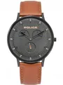 Produktbild: Police Herrenuhr Quarz 42mm Edelstahl Grau Kalbsleder Braun PL15968JSB.39