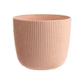 Produktbild: Engelland - 1 x Blumentopf mit Drainagesystem, Apricot/Aprikose, Rillenoptik, Pflanz-Topf, Kübel, modern, widerstandsfähig, rund, wetterfest, Kunststoff, Ø 21 cm, 5 Liter
