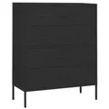 Produktbild: vidaXL Kommode Schwarz 80x35x101,5 cm Stahl