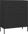 Produktbild: vidaXL Kommode Schwarz 80x35x101,5 cm Stahl